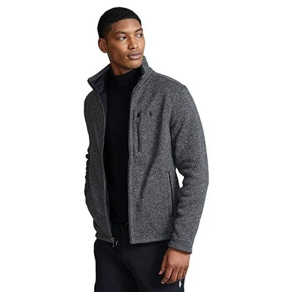 Polo Ralph Lauren Men's Sz XL Gray Heather L/S Full Zip Fleece Jacket $168 - Picture 9 of 10